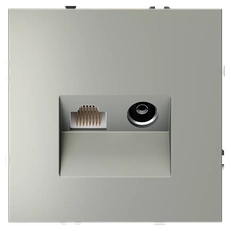 Изображение Розетка TV+RJ45 кат. 6 Voltum S70, сталь (механизм + накладка)