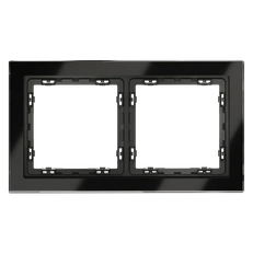 Изображение Рамка стеклянная VOLTUM S70 на 2 поста (черный,стекло)