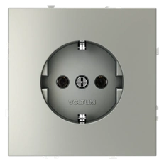 Изображение Розетка с заземлением Voltum S70, сталь (механизм + накладка)