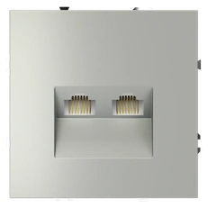 Изображение Розетка компьютерная двойная RJ45 кат.6 Voltum S70, сталь (механизм + накладка)
